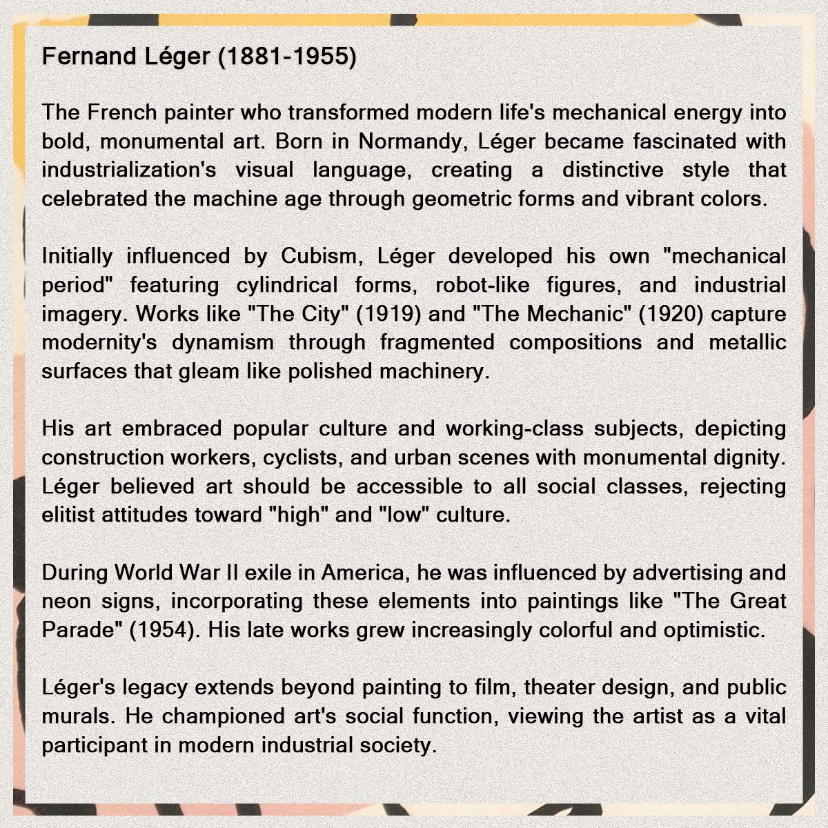 Short bio of Fernand Léger.