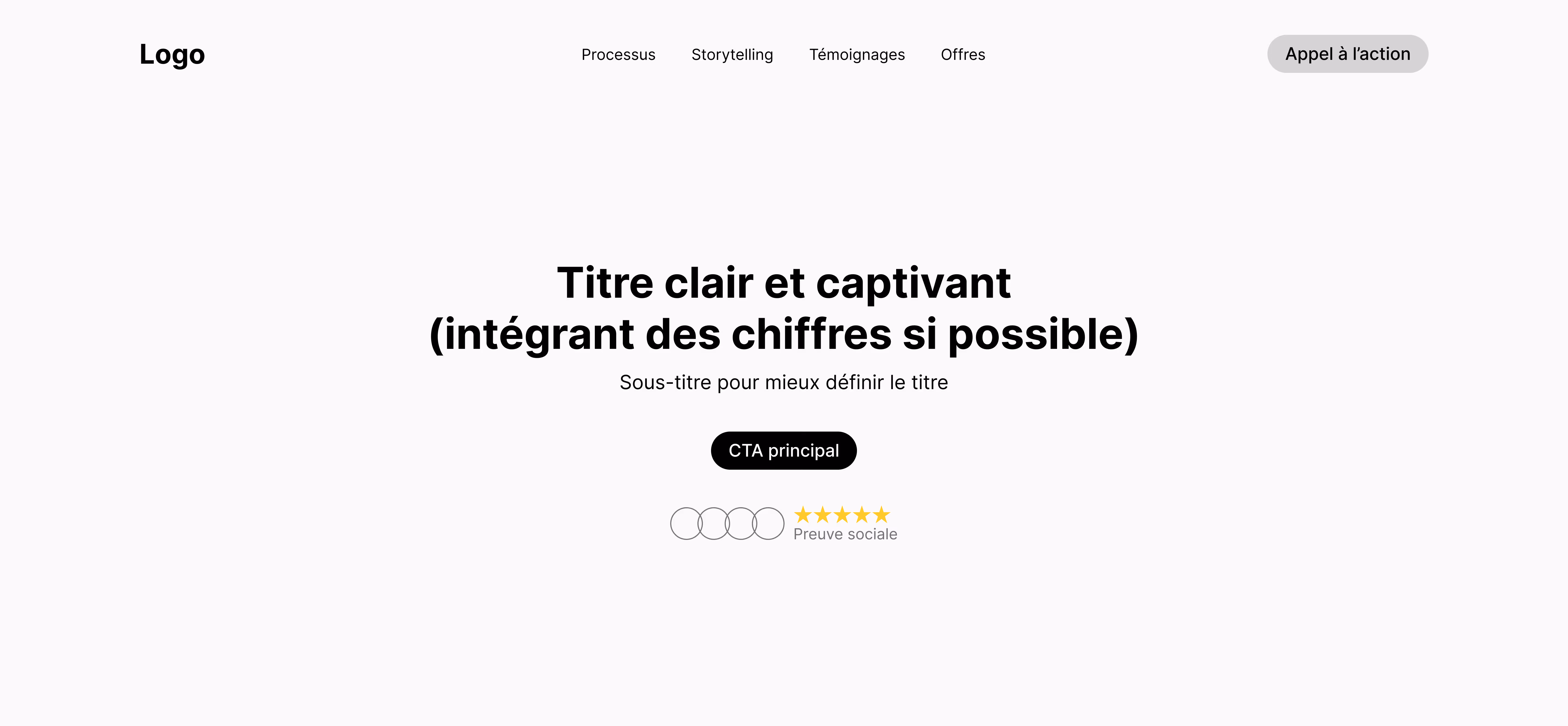 Hero section du template de zoning pour Landing Page de Noqode