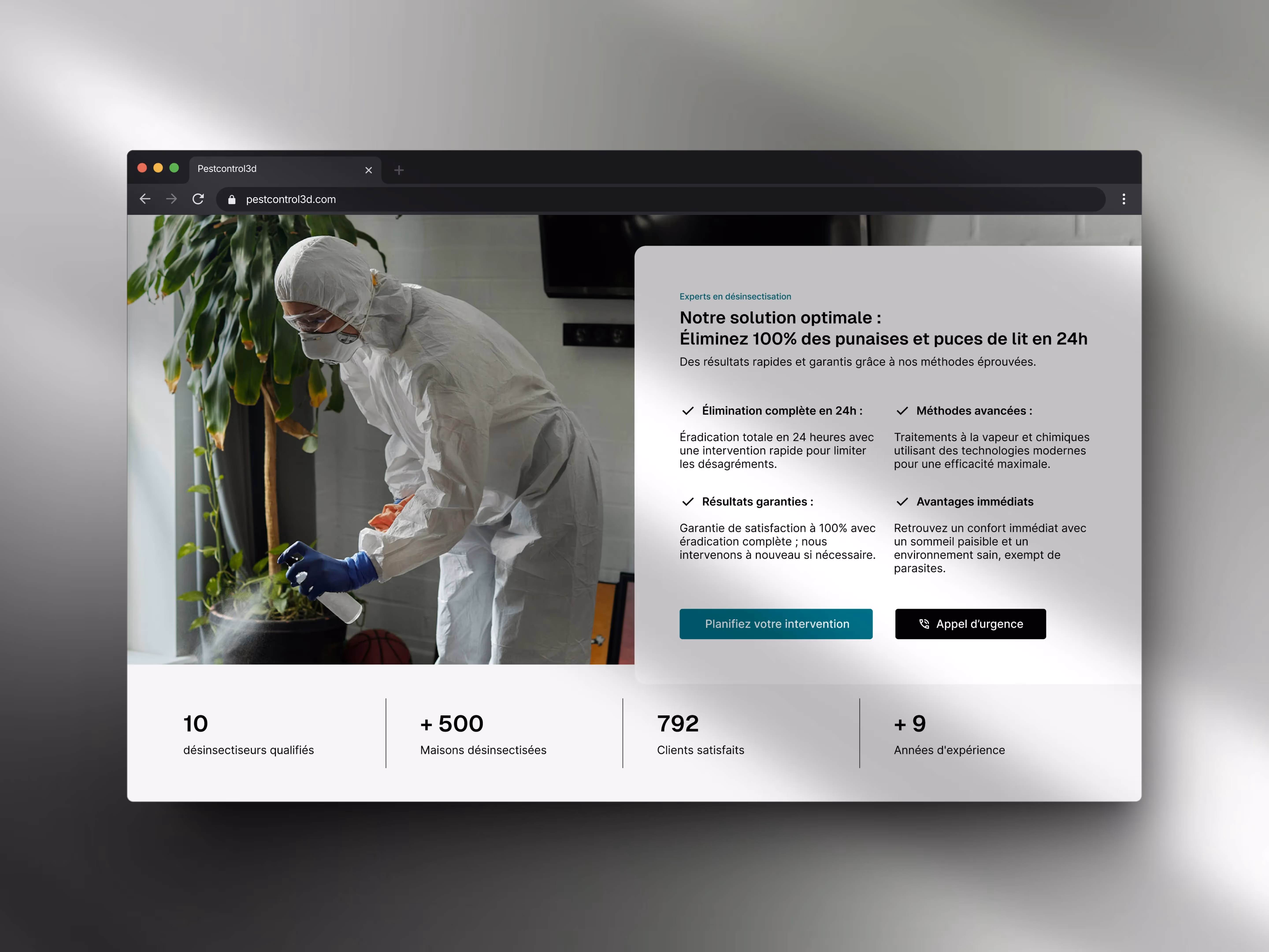 Exemple de site vitrine avec pestcontrol3d.com