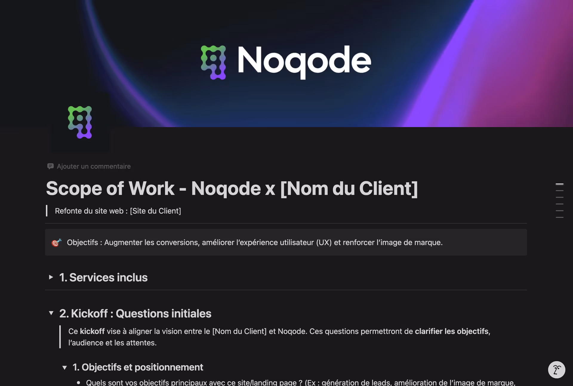 Session kickoff avec Noqode