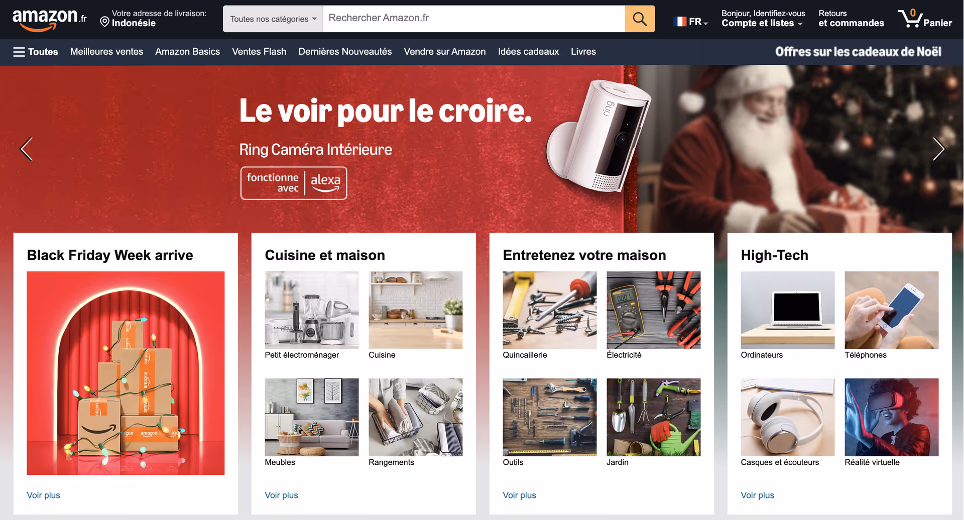 Exemple d'un site e-commerce représenté par Amazon
