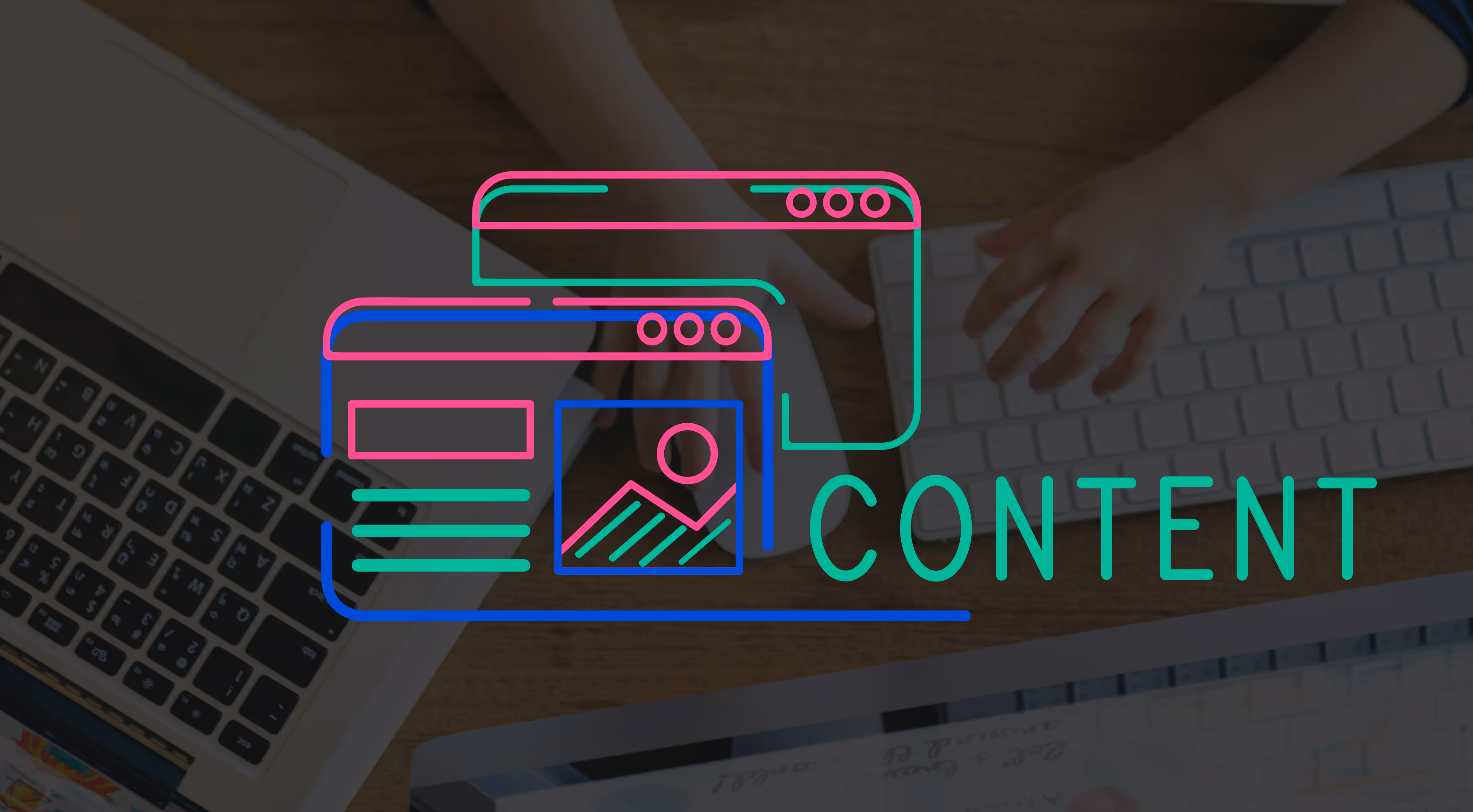 Illustration d’écrans web symbolisant la création de contenu