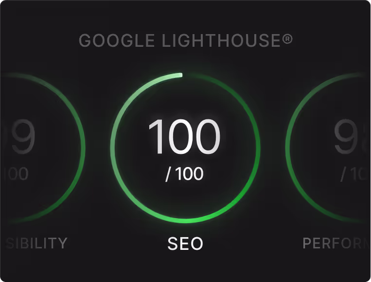 Perfomance SEO de Webflow sur la Google Lighthouse