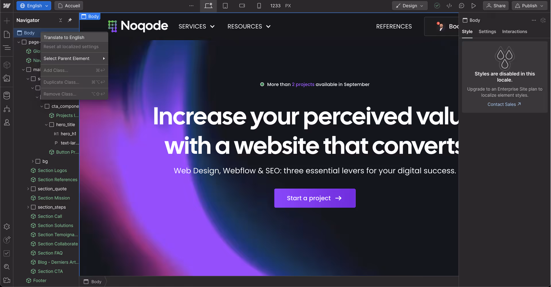 Personnalisez le contenu par langue sur Webflow Localization
