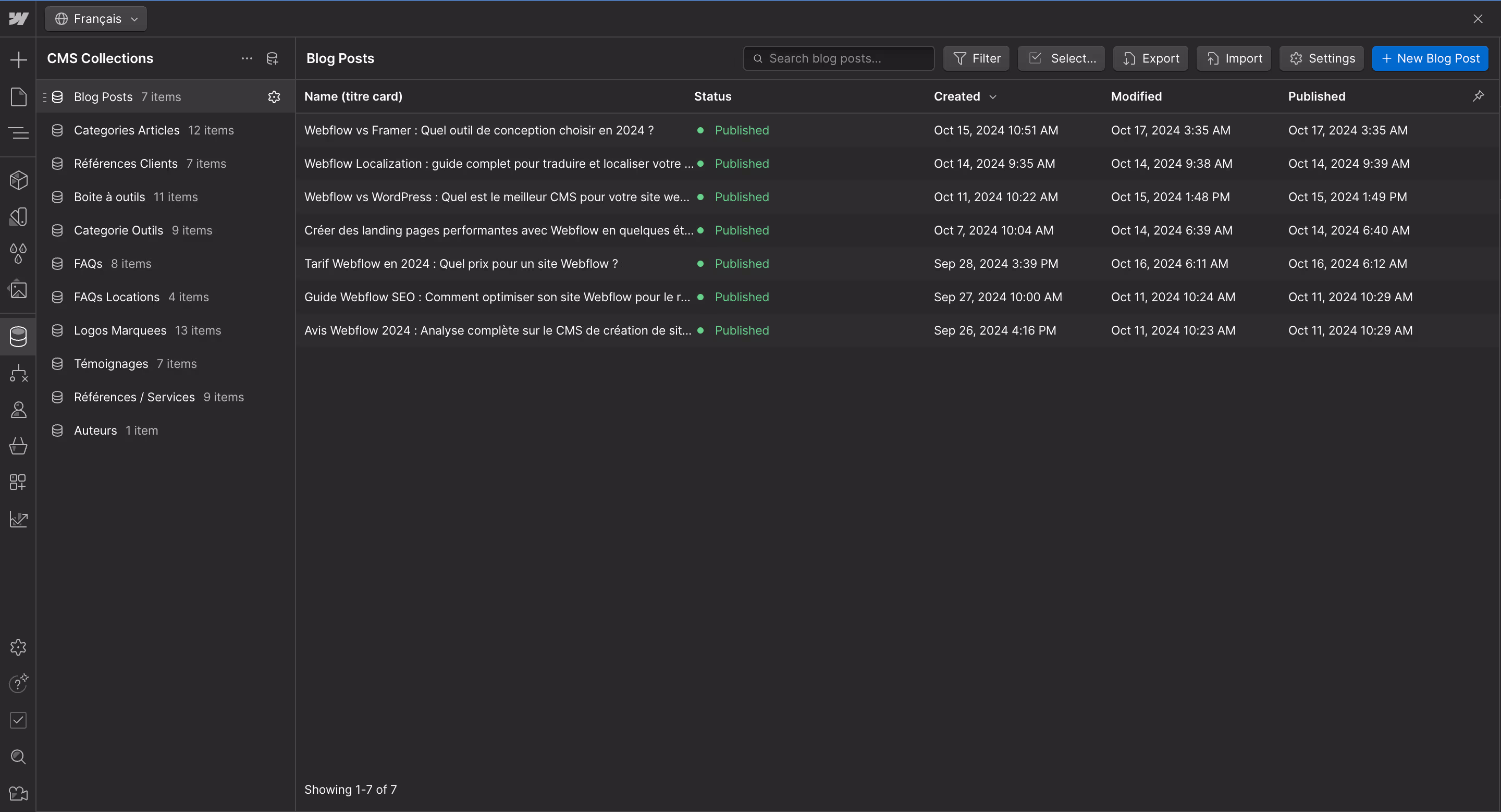 Collection CMS Noqode Agence Webflow