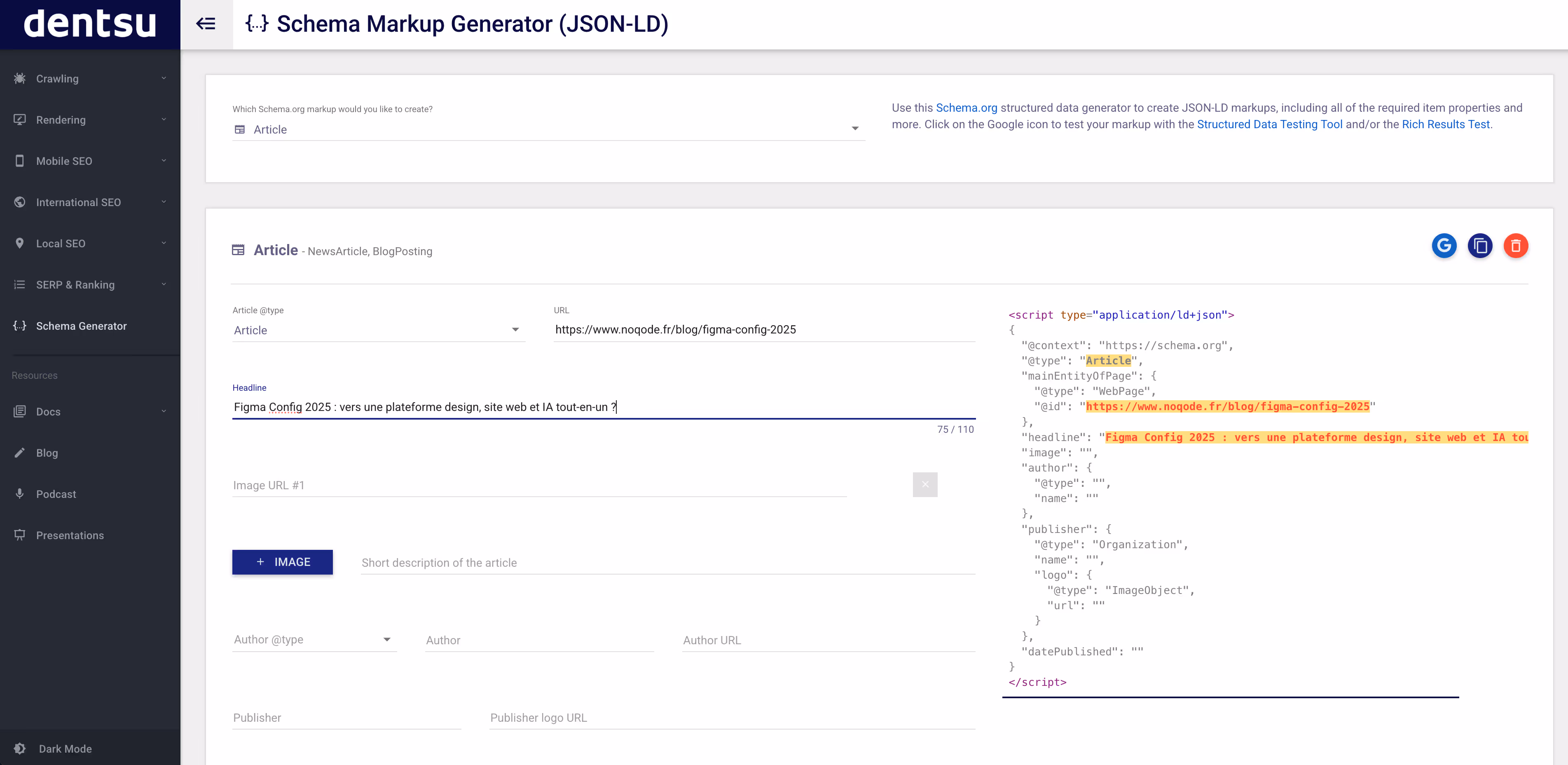 Génération de données structurées JSON-LD pour le SEO