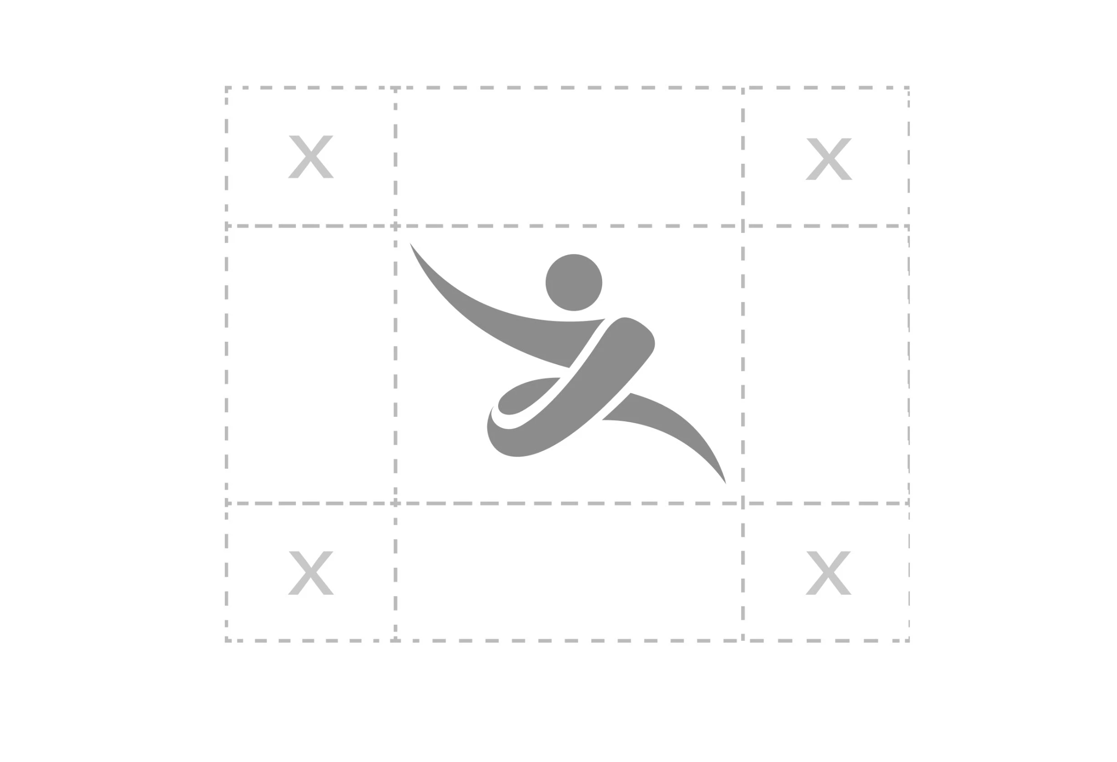 Logo design example with clear space zones