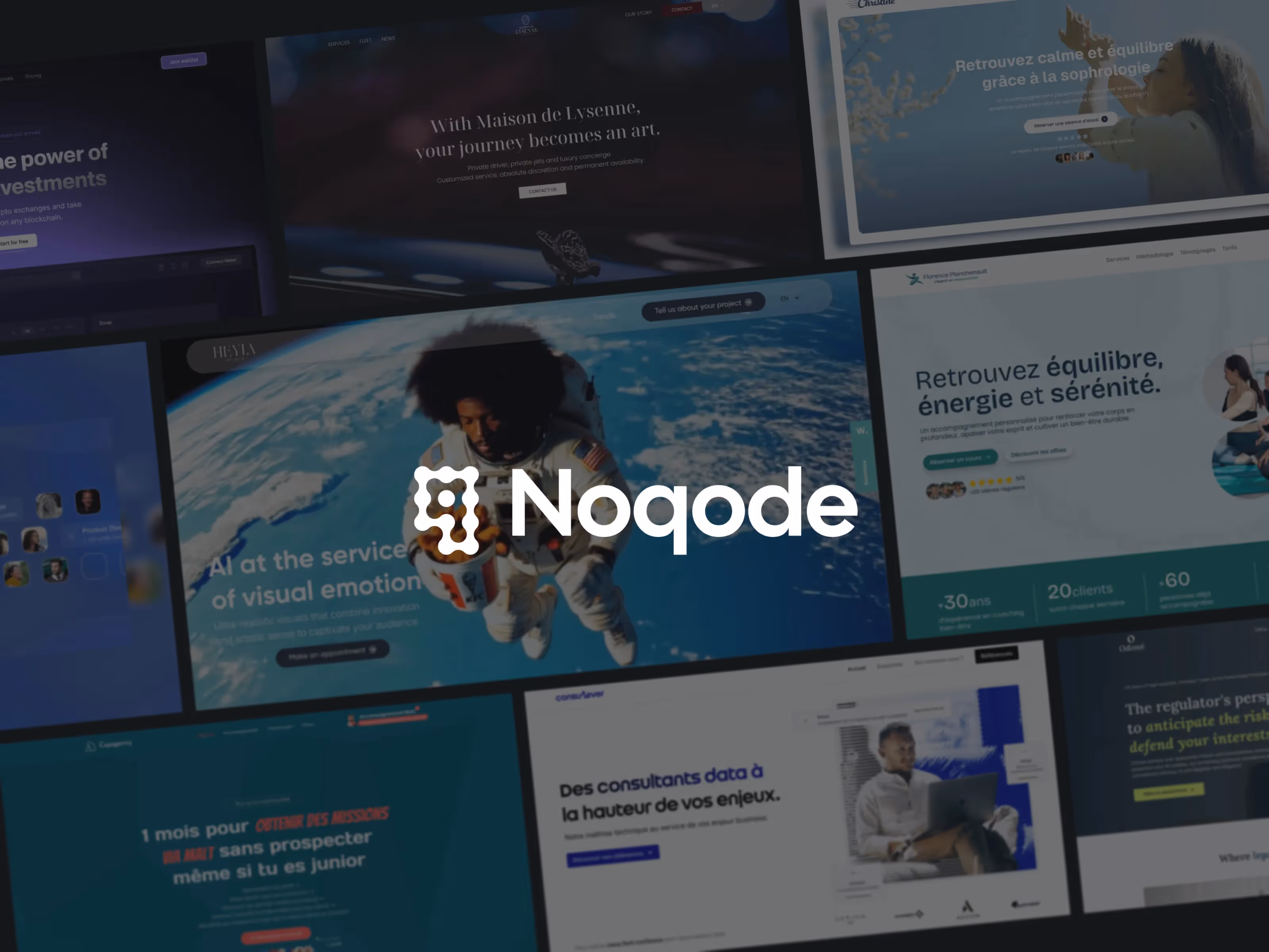 Portfolio sites web Noqode - Identités visuelles premium