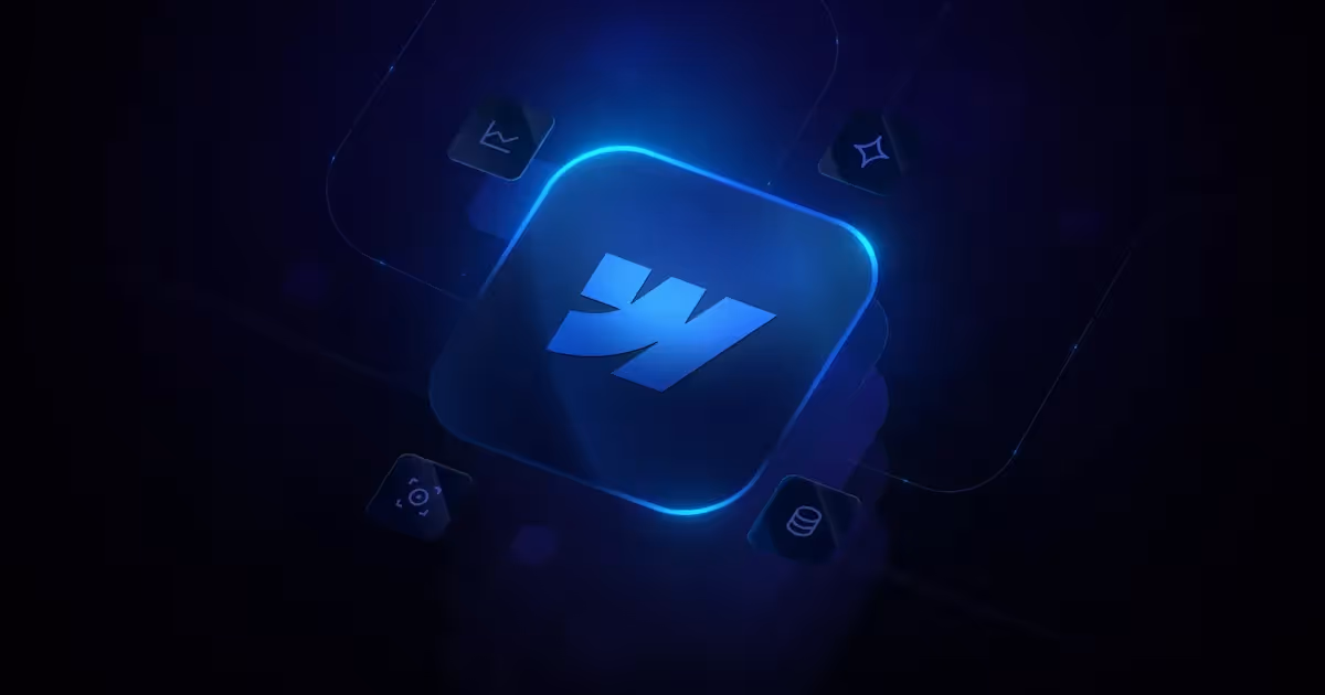 Webflow logo – visual development platform for building professional websites without code