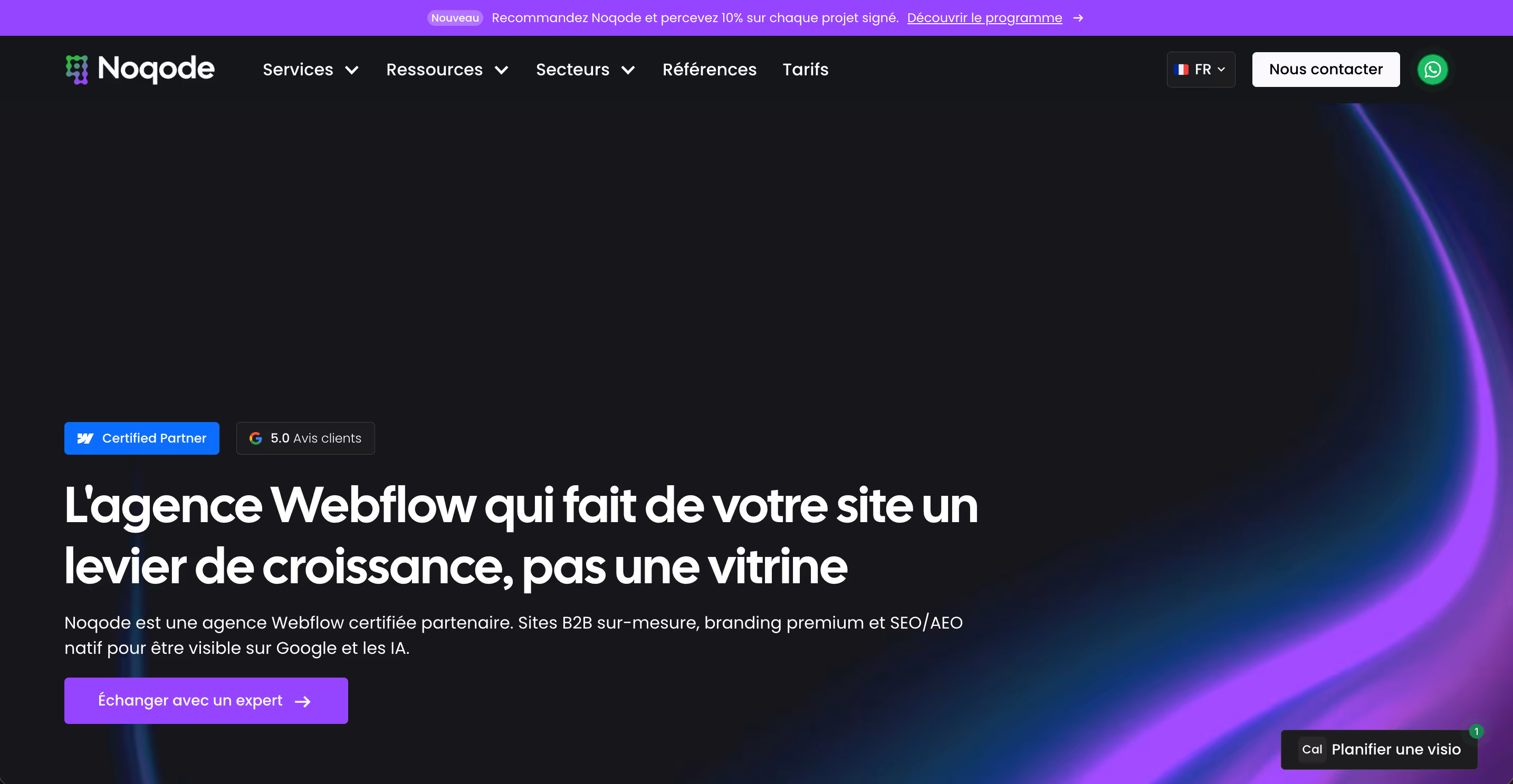 Agence Webflow & Branding premium, Certified Partner Webflow — NPS 9.3/10, 30+ projets, 5/5 en avis clients