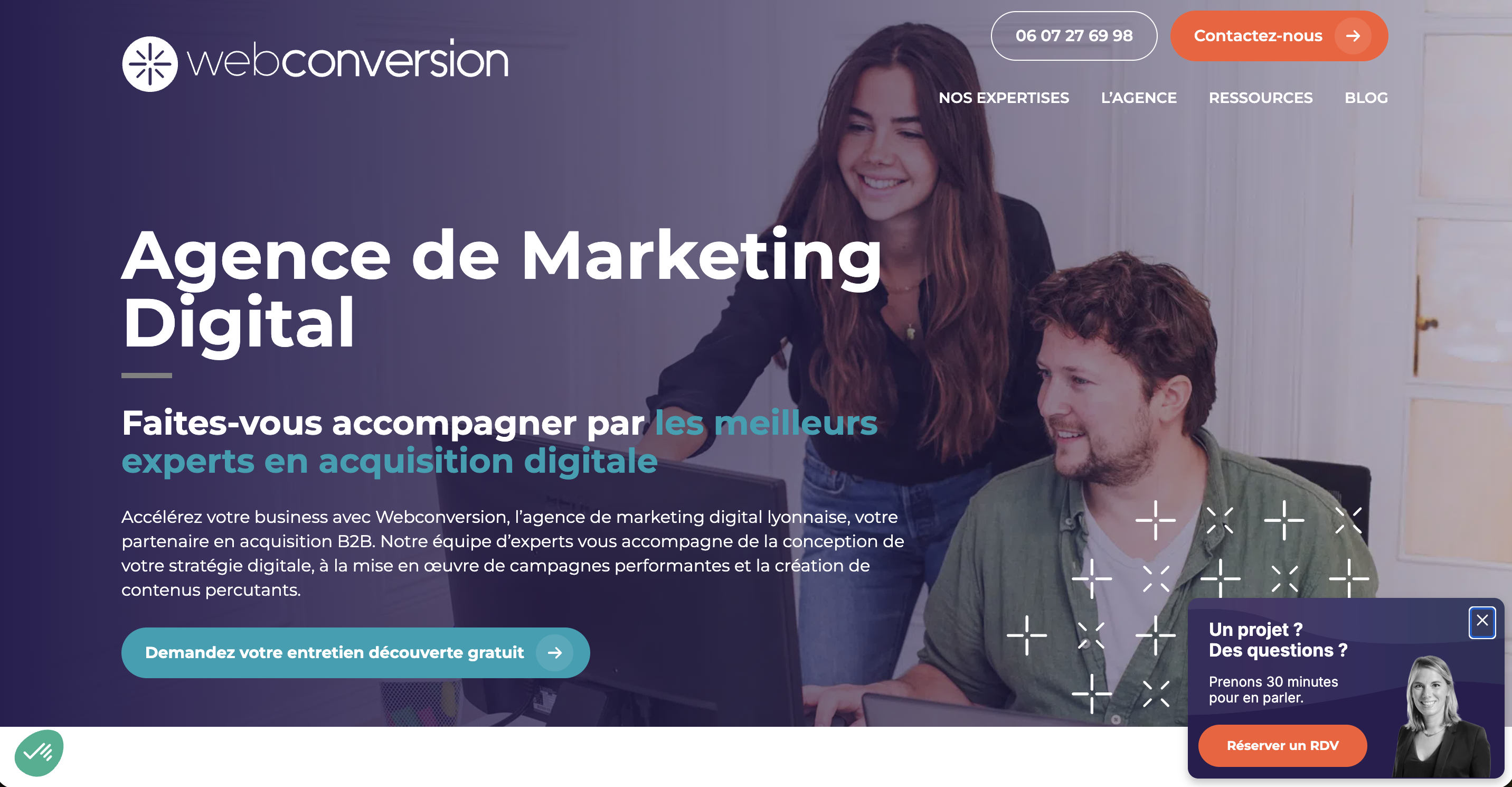 Webconversion homepage, digital marketing agency