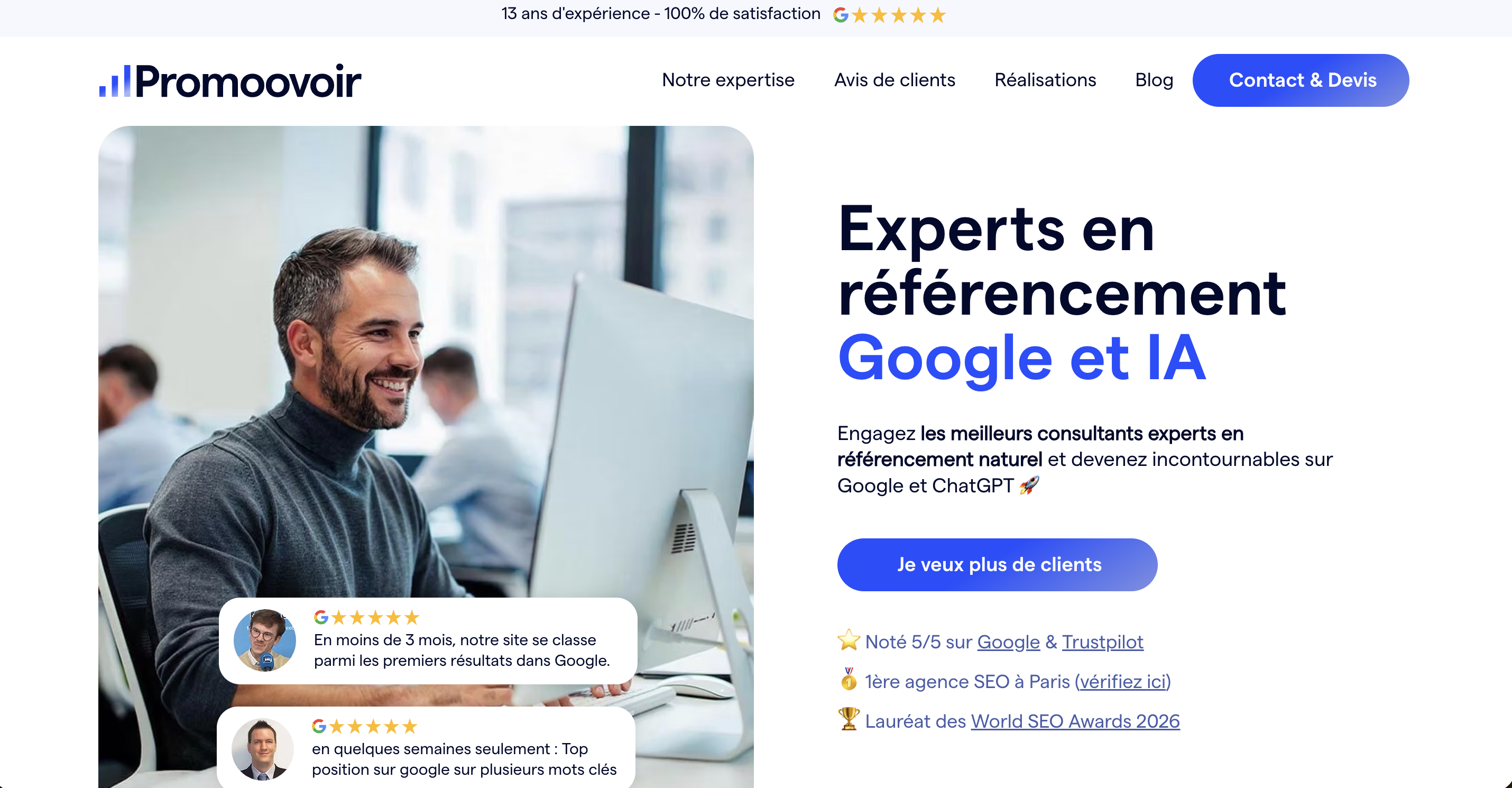 Promoovoir homepage: Google and AI search experts