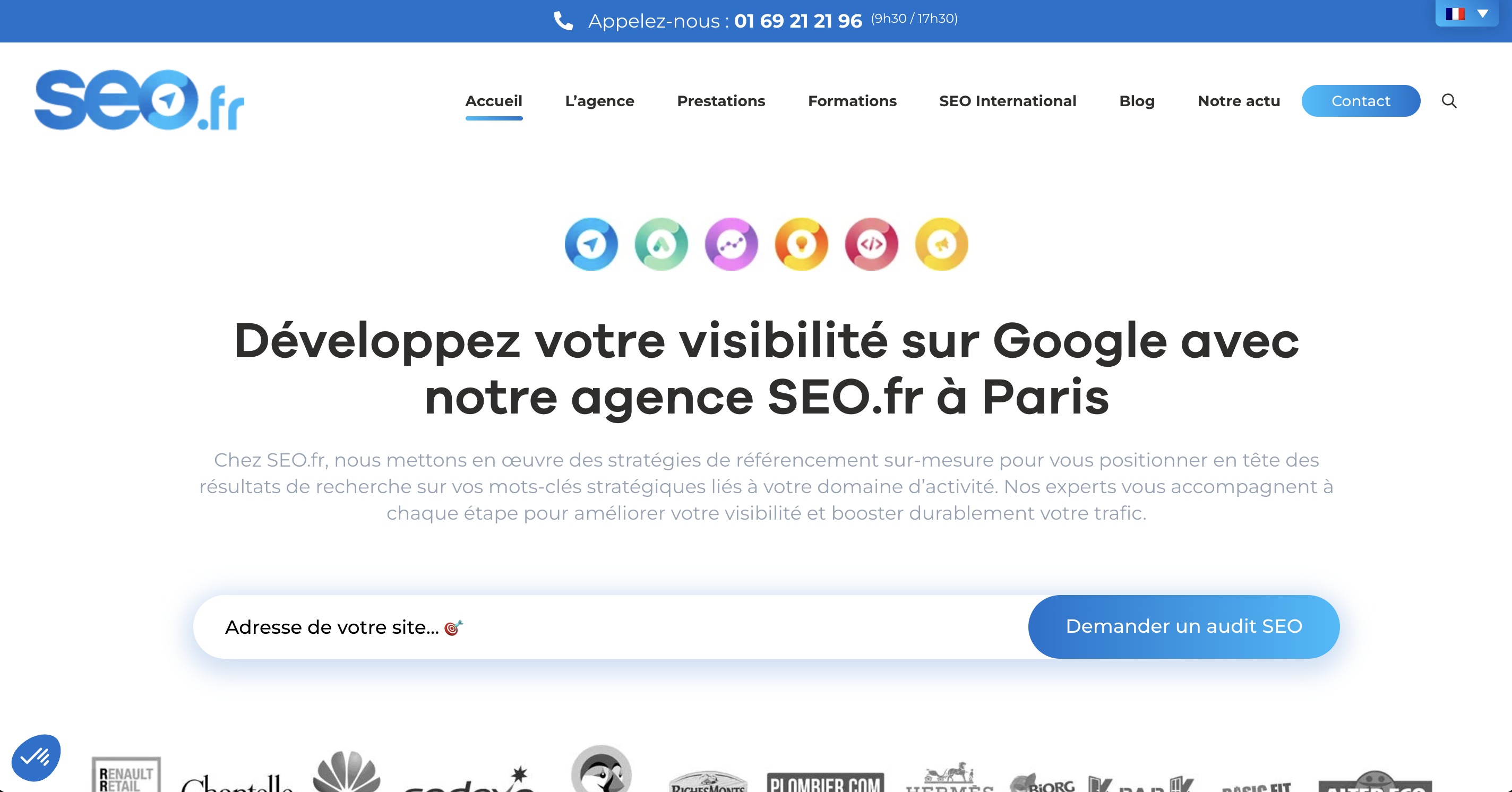 SEO.fr homepage, SEO agency in Paris