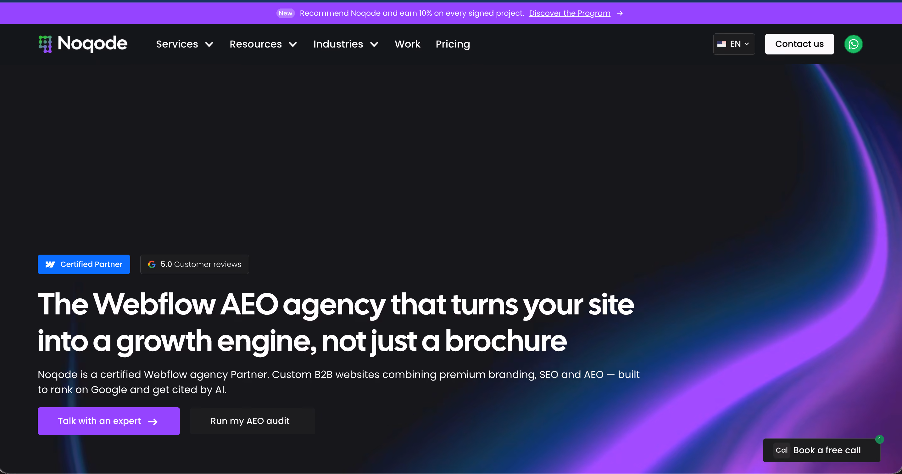 Webflow AEO Agency for AI Search & SEO | Noqode