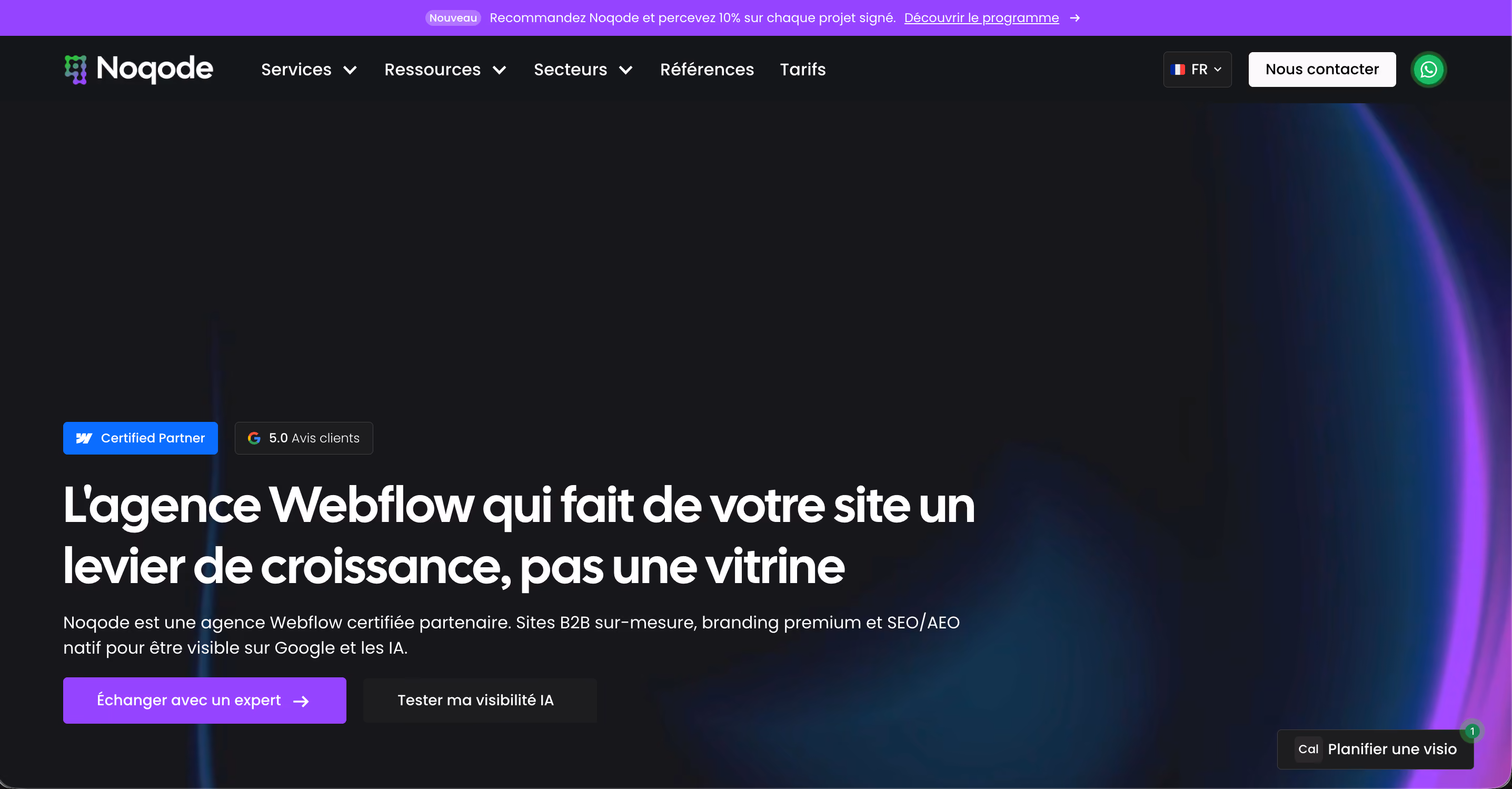 Amaury de Luca le fondateur de Noqode, agence Webflow Certified Partner et pionnière de l'AEO en France