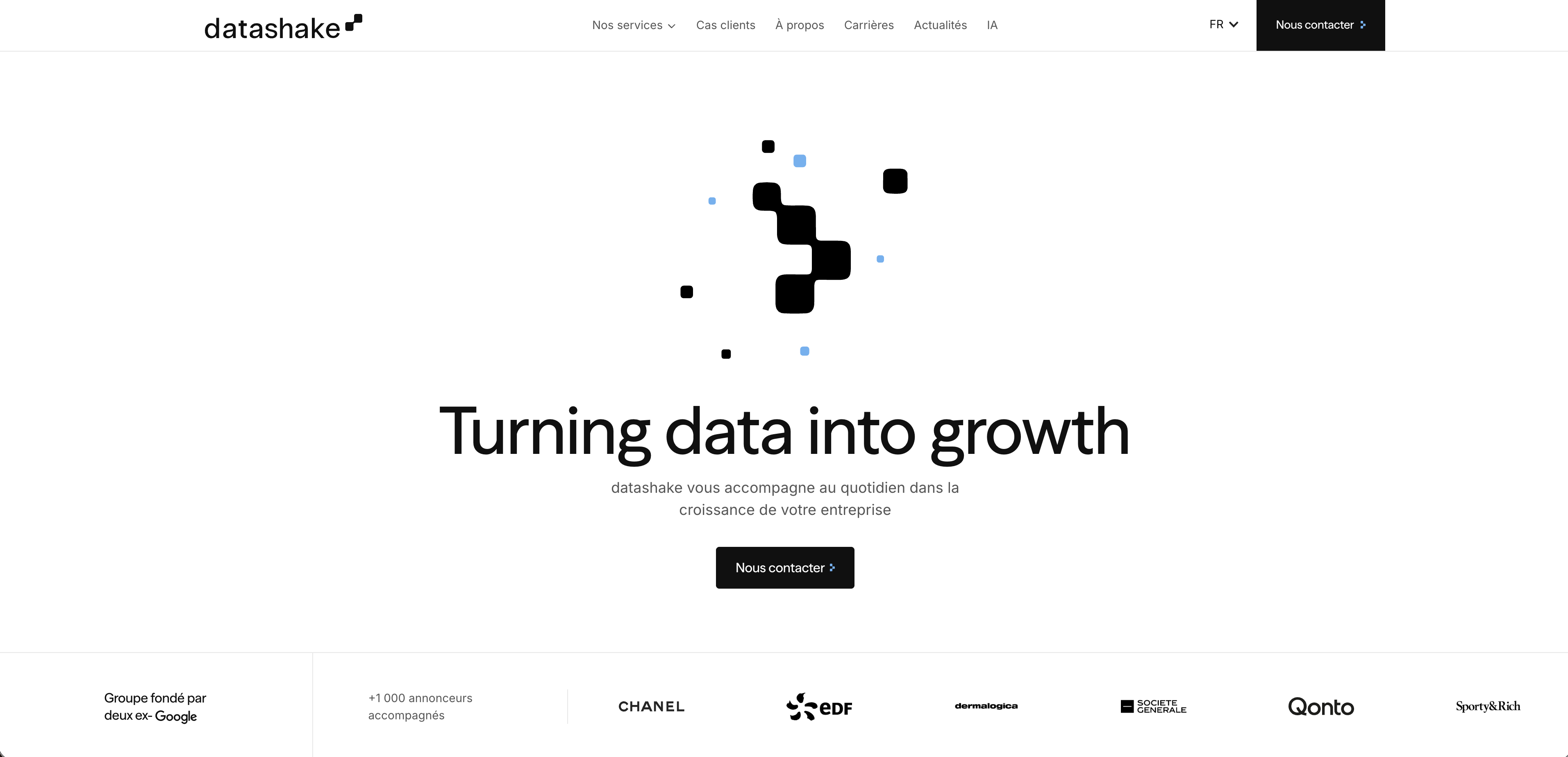 datashake homepage: Turning data into growth
