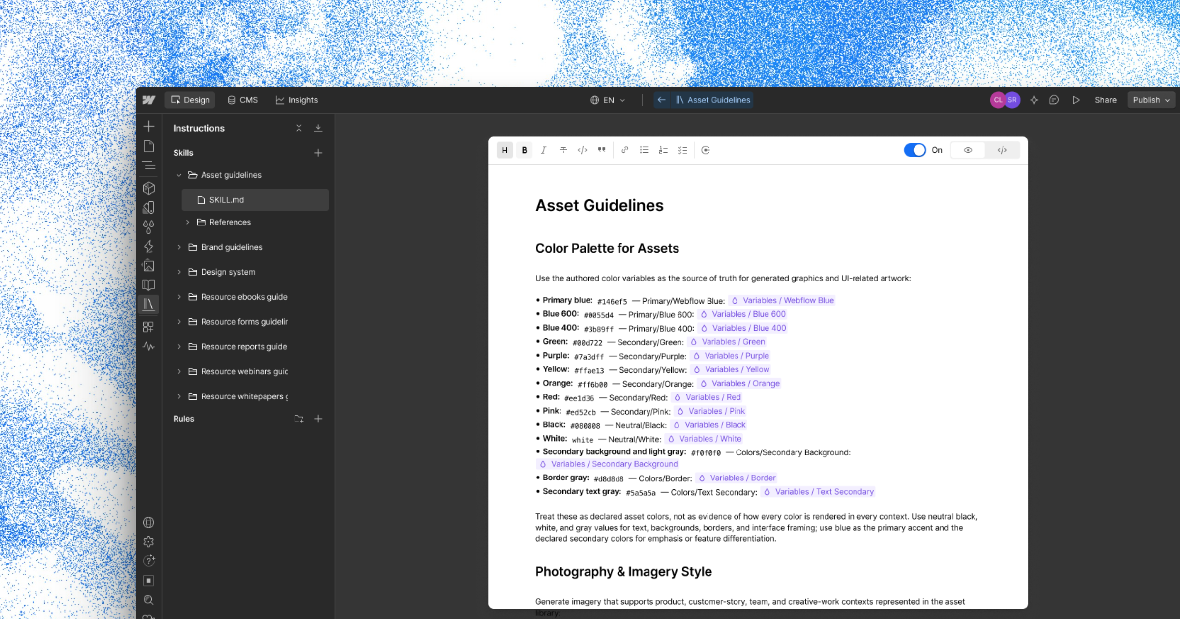Agent Instructions Generation Webflow