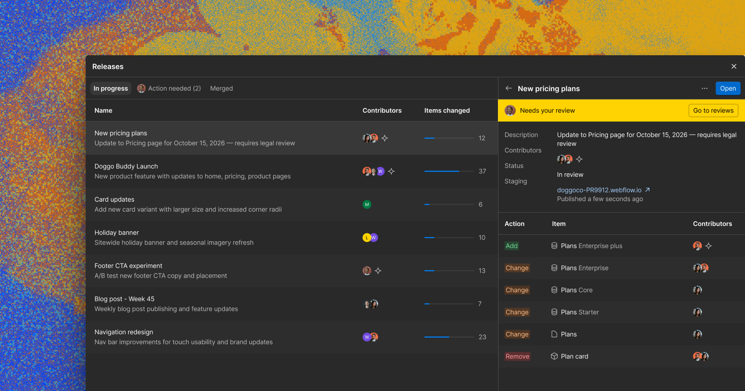 Releases Webflow