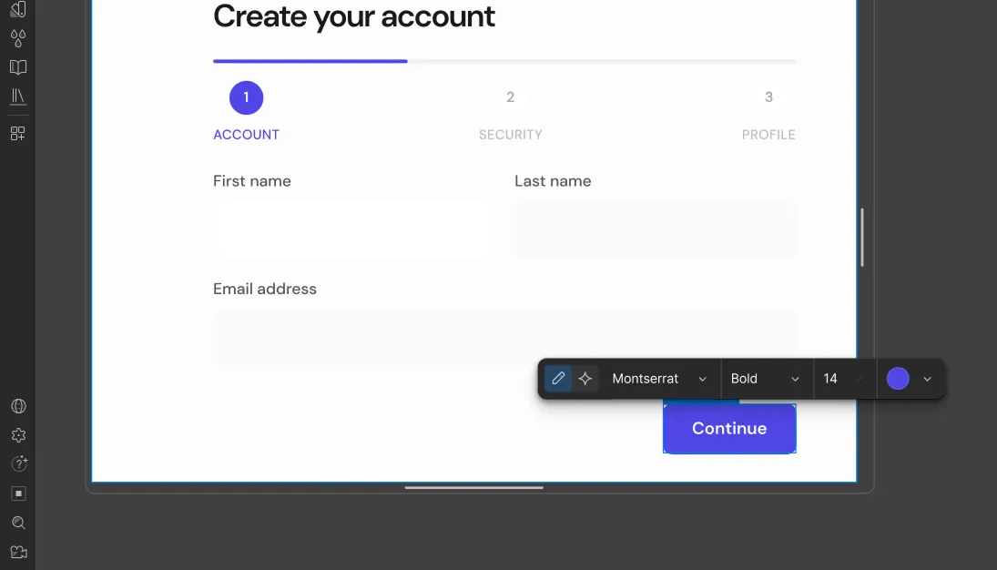 Édition visuelle des AI code components Webflow