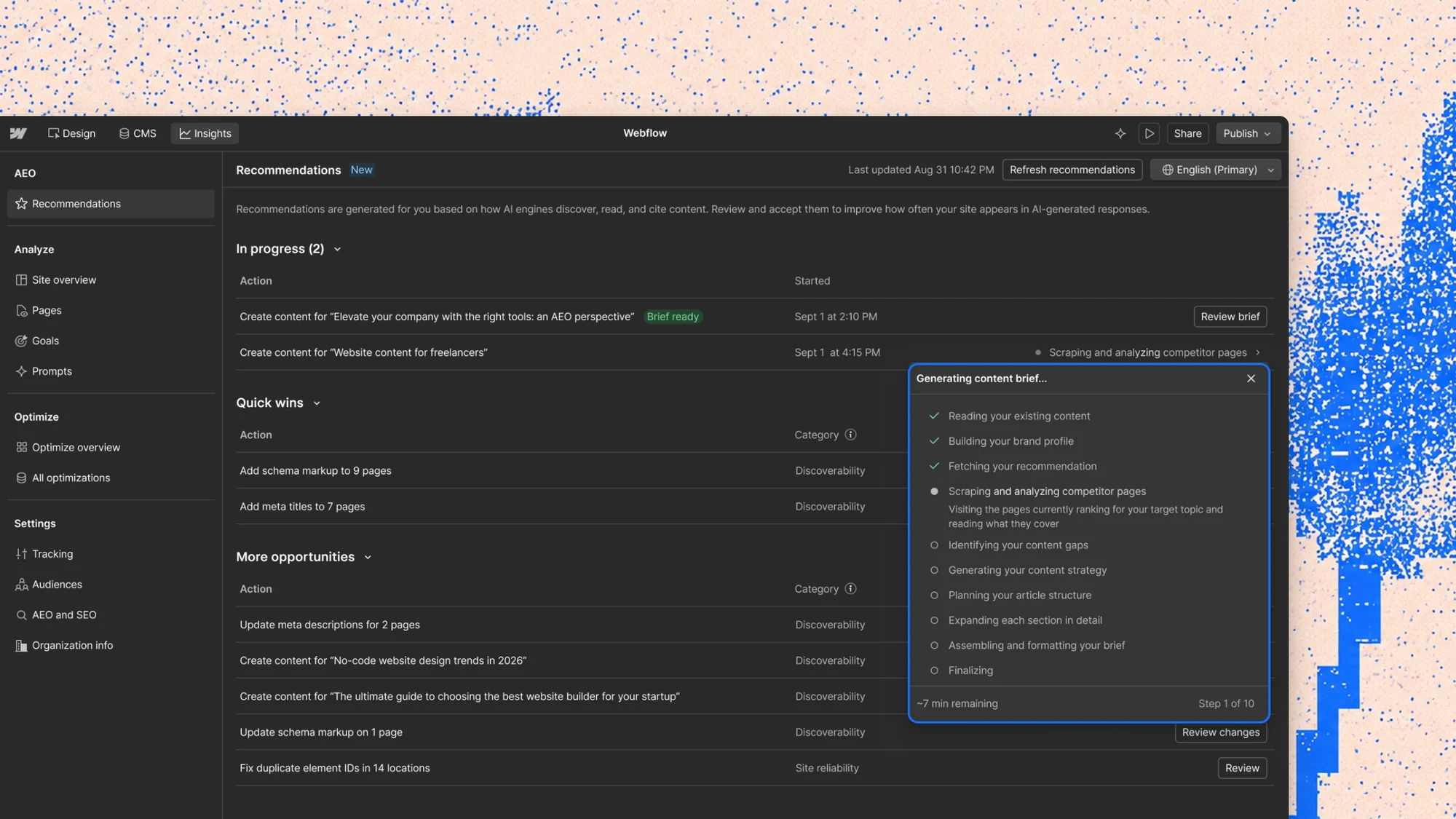 Webflow AEO