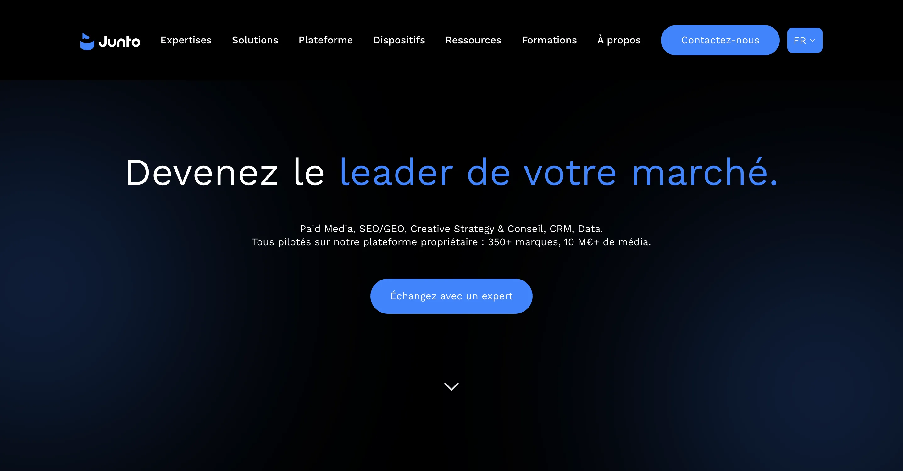Junto homepage: become the leader of your market