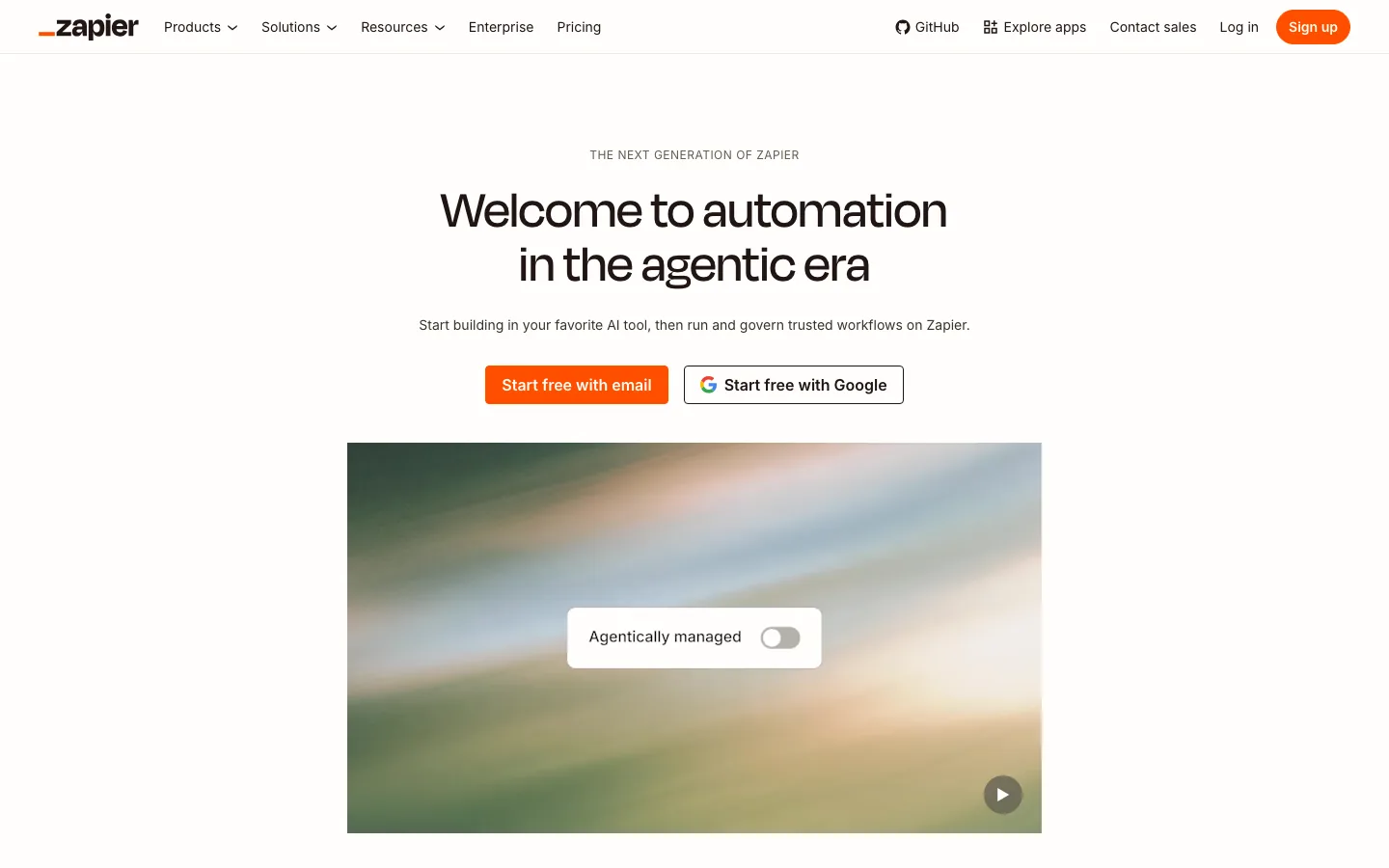 Page d'accueil de Zapier, plateforme d'automatisation sans code