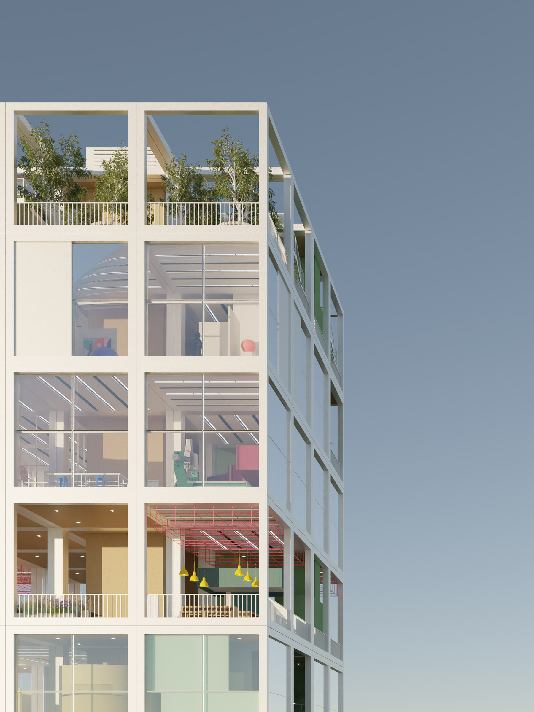 the assembly by tyen masten studio, modular civic framework for silicon valley integrating structure, landscape, and inhabitation