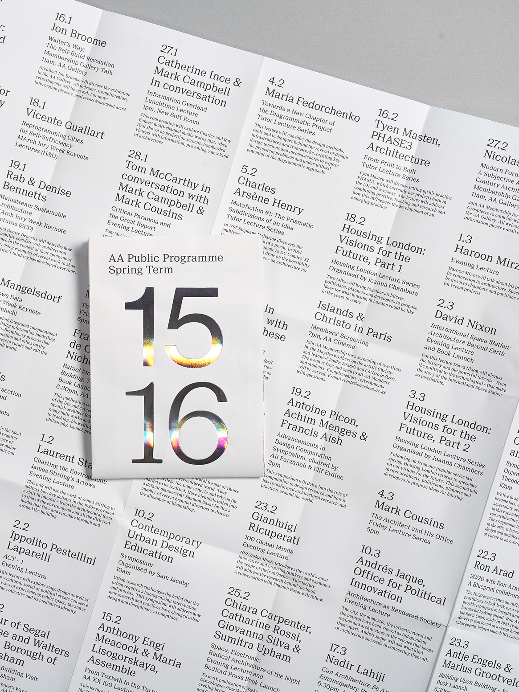 Architectural Association Lecture series poster featuring tyen masten