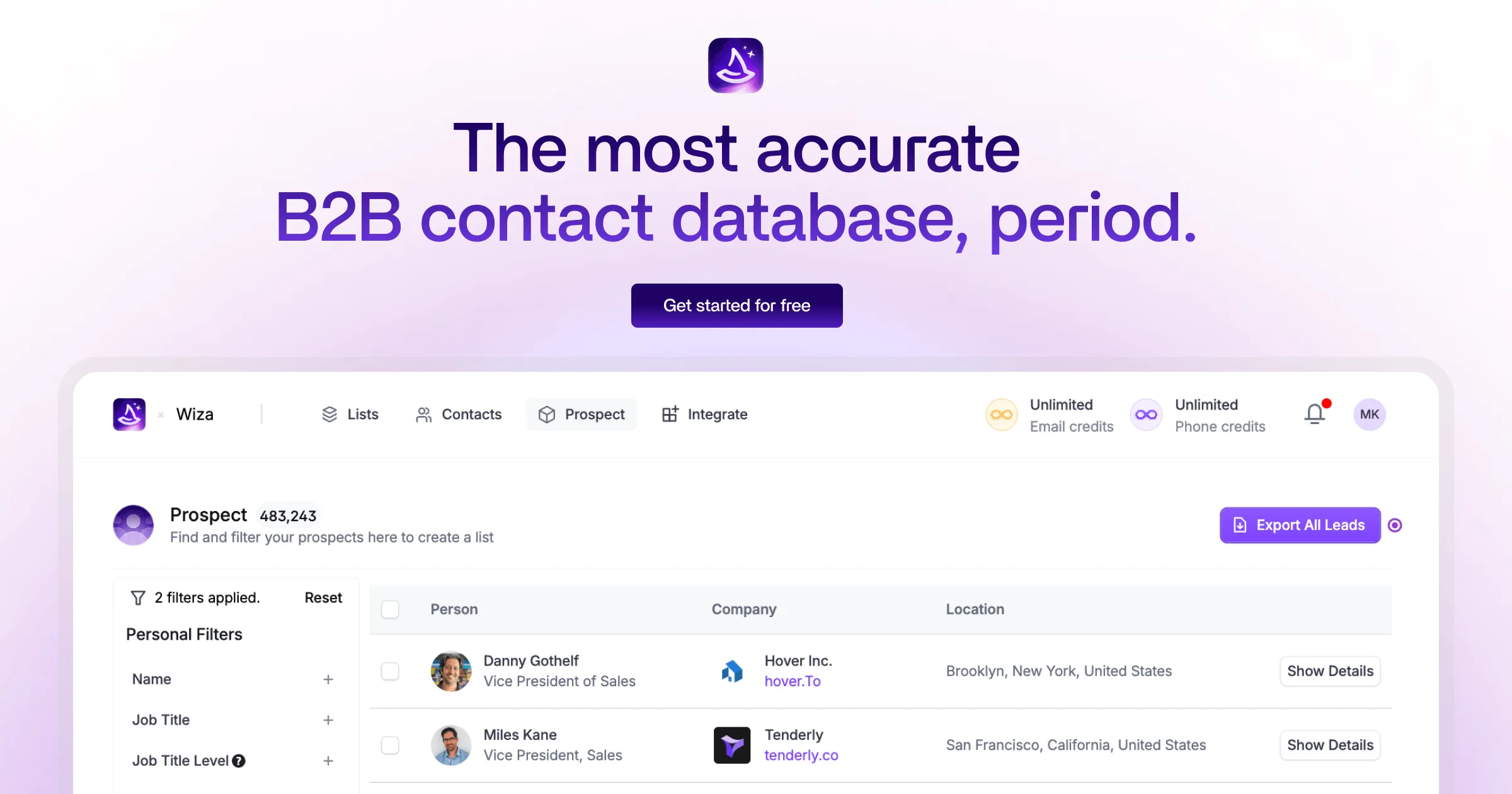 The Most Accurate B2B Prospecting Tool