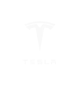 Tesla logo featuring stylized T symbol on white background