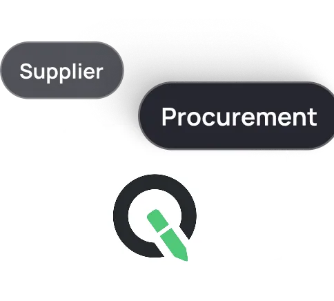 Supplier and Procurement connected by a green checkmark icon diagram