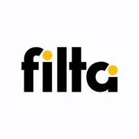 Filta logo with black text and yellow accent dot
