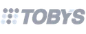 TOBYS Sports logo with gray dots and italicized text
