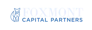 Foxmont Capital Partners logo with feather icon and blue text