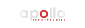 Apollo Technologies logo with red circular element and gray text