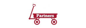Akai Wagon Partners logo with red handcart or pushcart icon with "Partners" text on the cart.