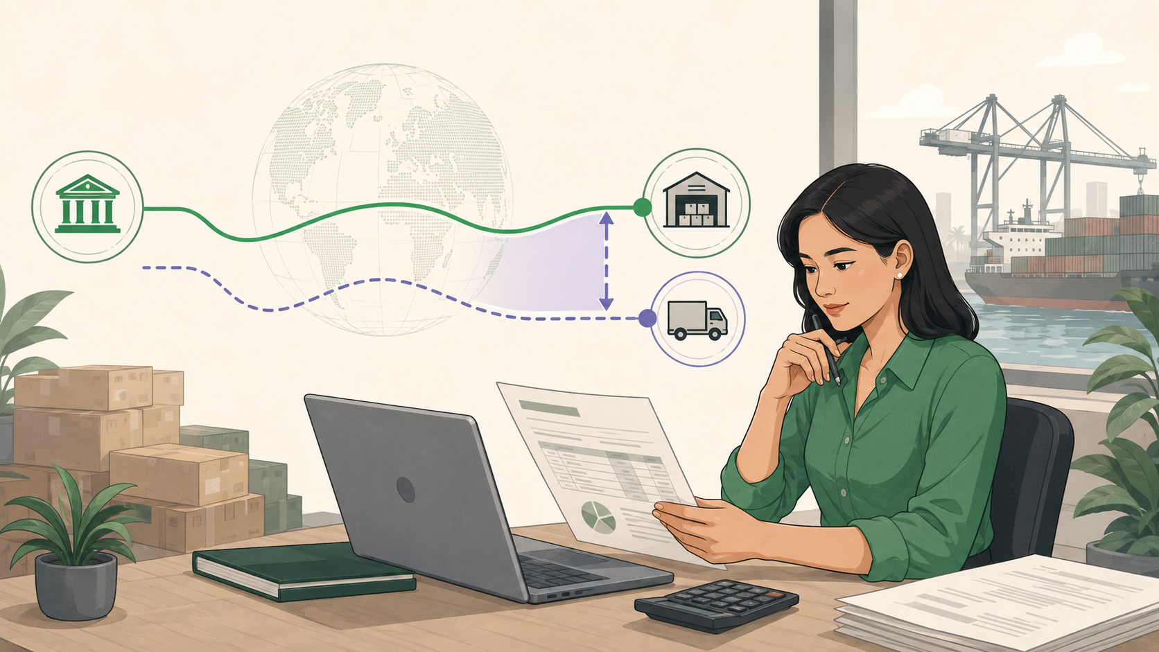 Finance manager comparing an exchange-rate markup