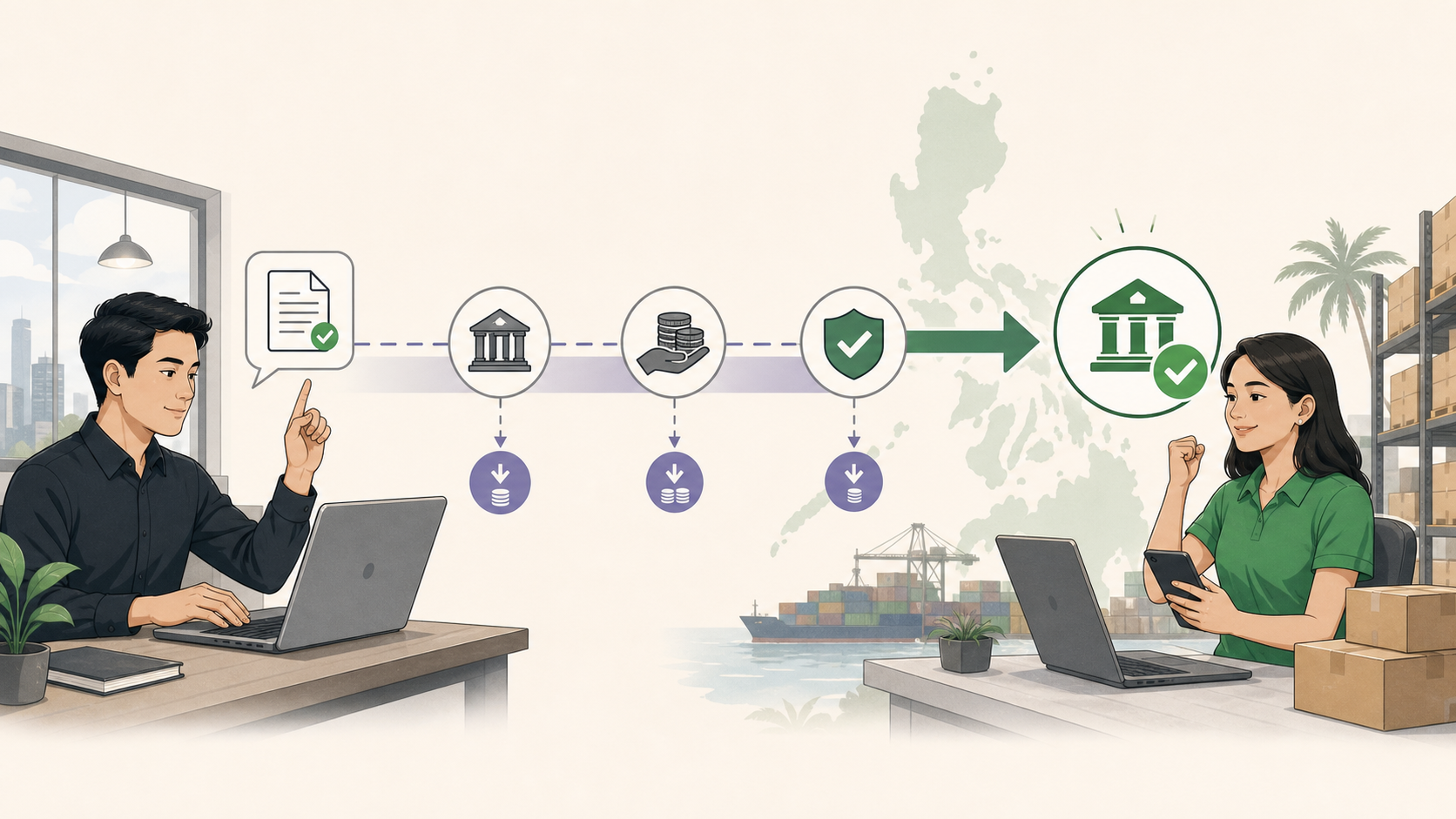 Supplier reviewing the amount received from a business payment