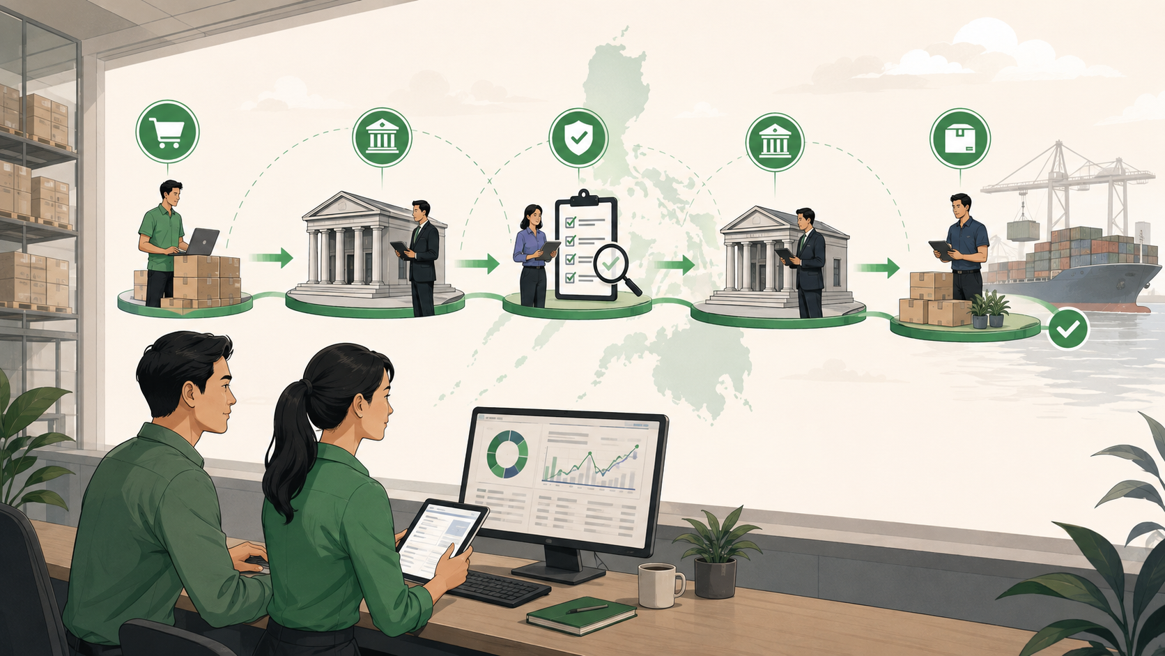 Operations team monitoring a supplier payment through processing stages