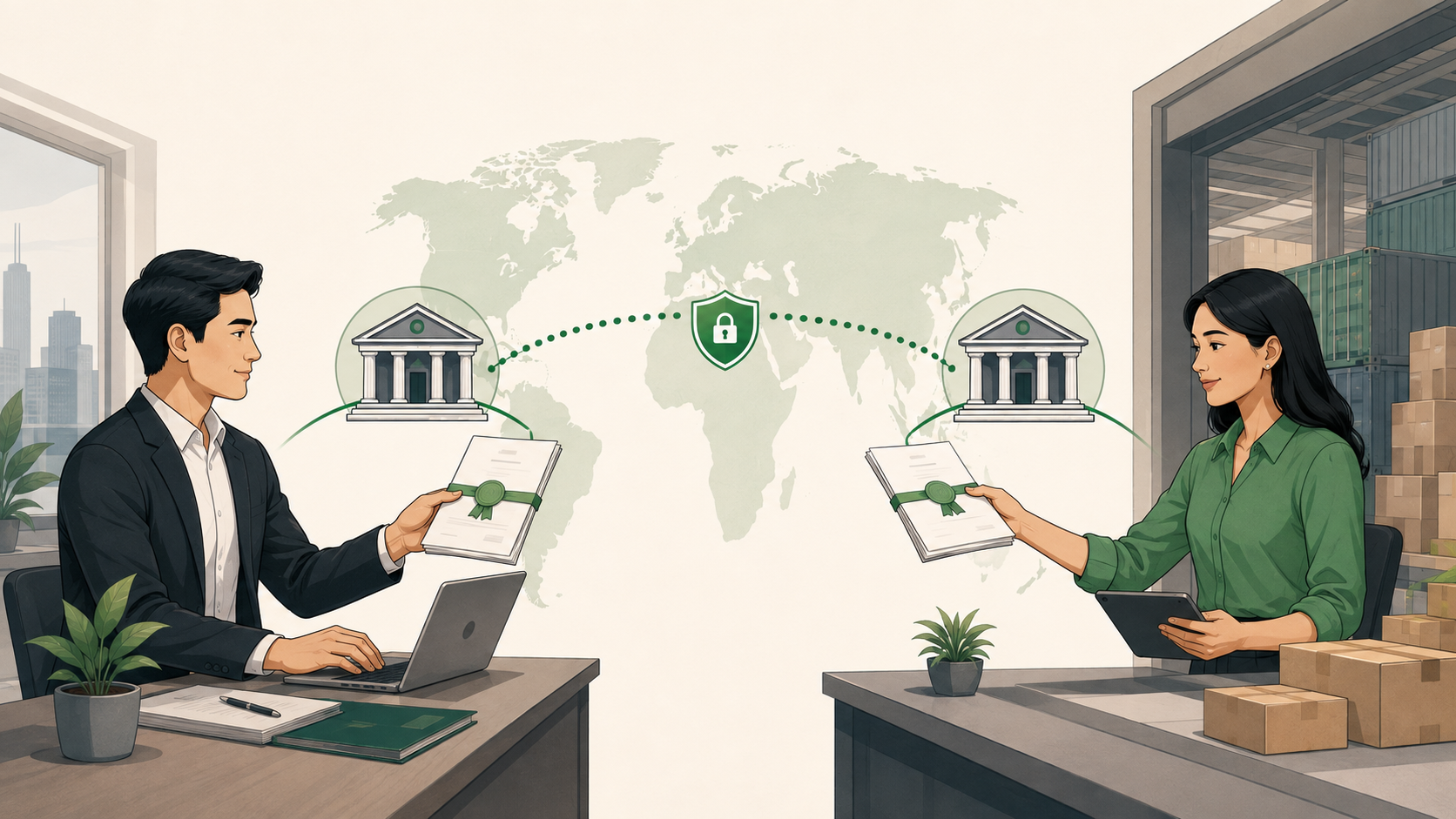 Secure bank-to-bank payment message crossing borders