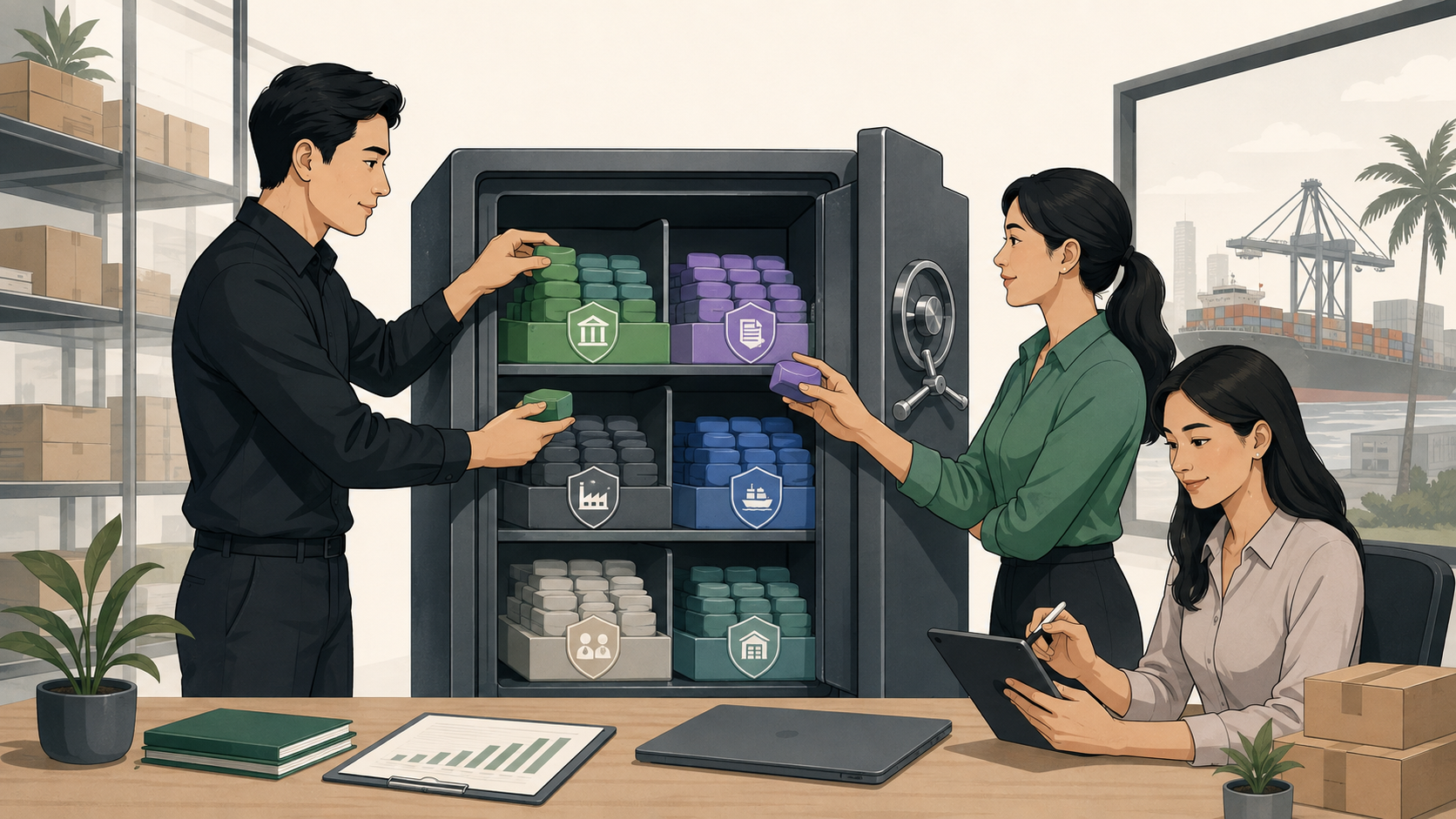 Treasury team organizing balances in a multi-currency business account