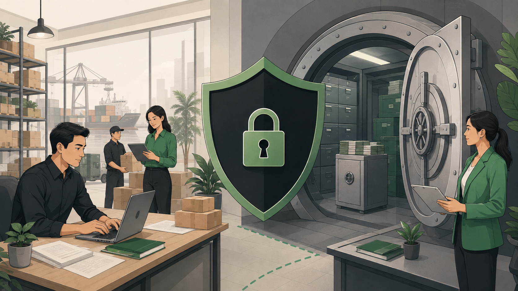 Business funds held separately inside a protected vault