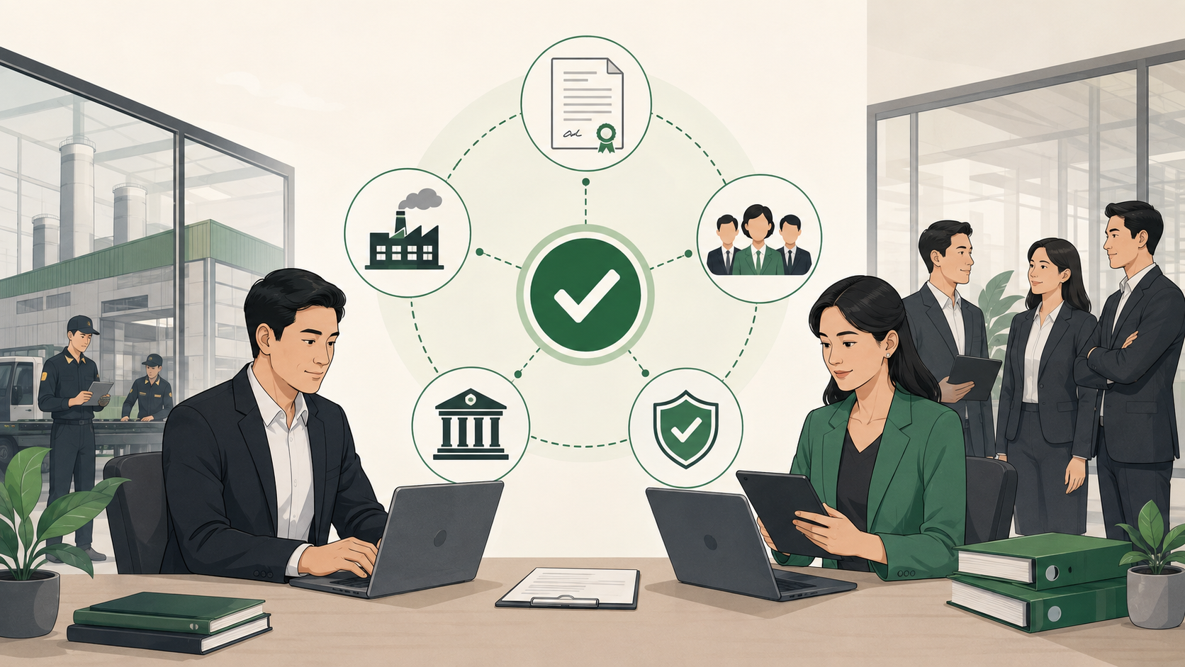 Compliance team verifying a business, directors and bank details
