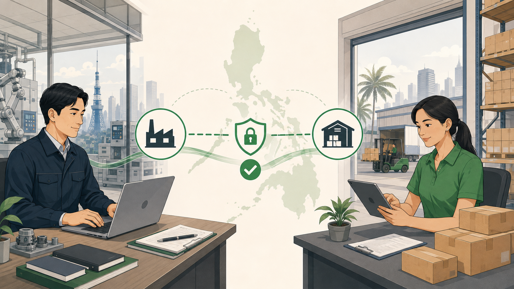 Japanese manufacturer paying a Philippine supplier