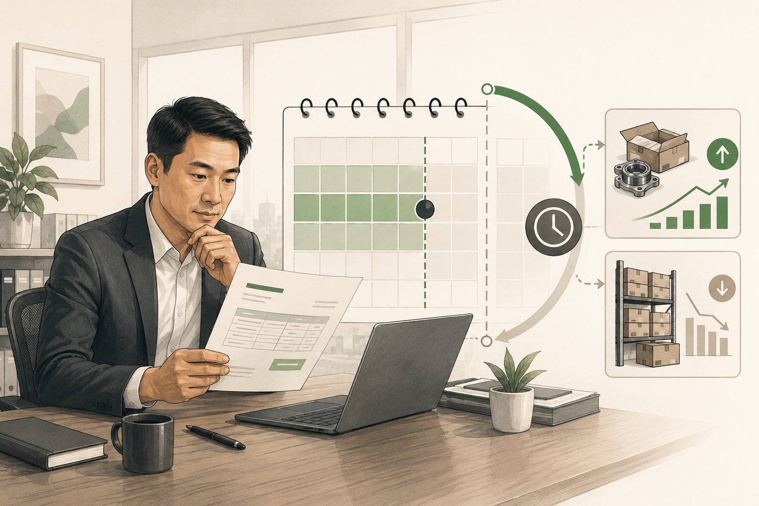Sales manager reviewing a quotation expiry against changing costs and inventory