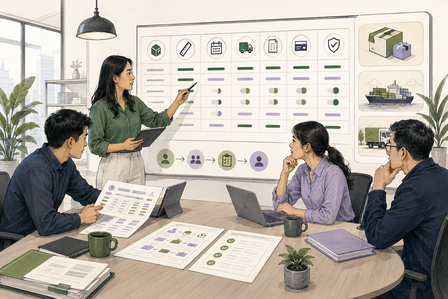Editorial illustration explaining Bid comparison in a B2B transaction