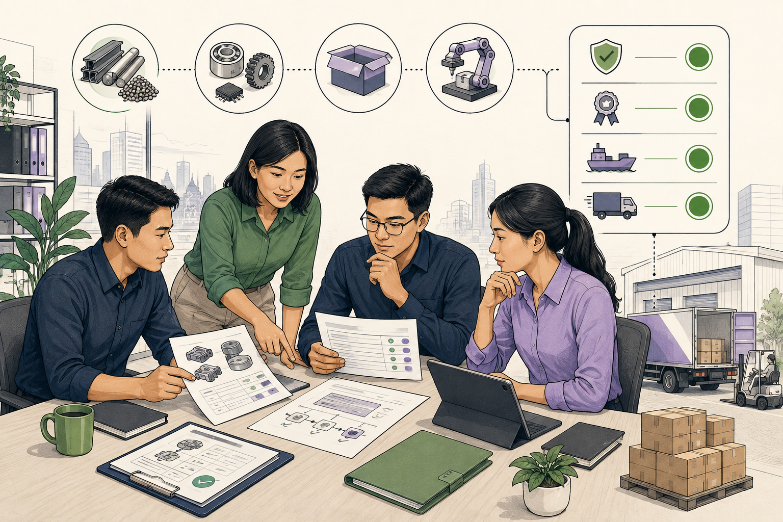 Editorial illustration explaining Direct procurement in a B2B transaction