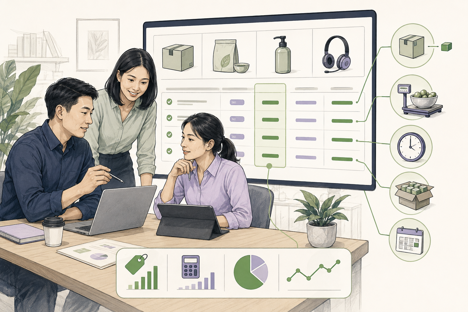 Editorial illustration explaining Unit price in a B2B transaction