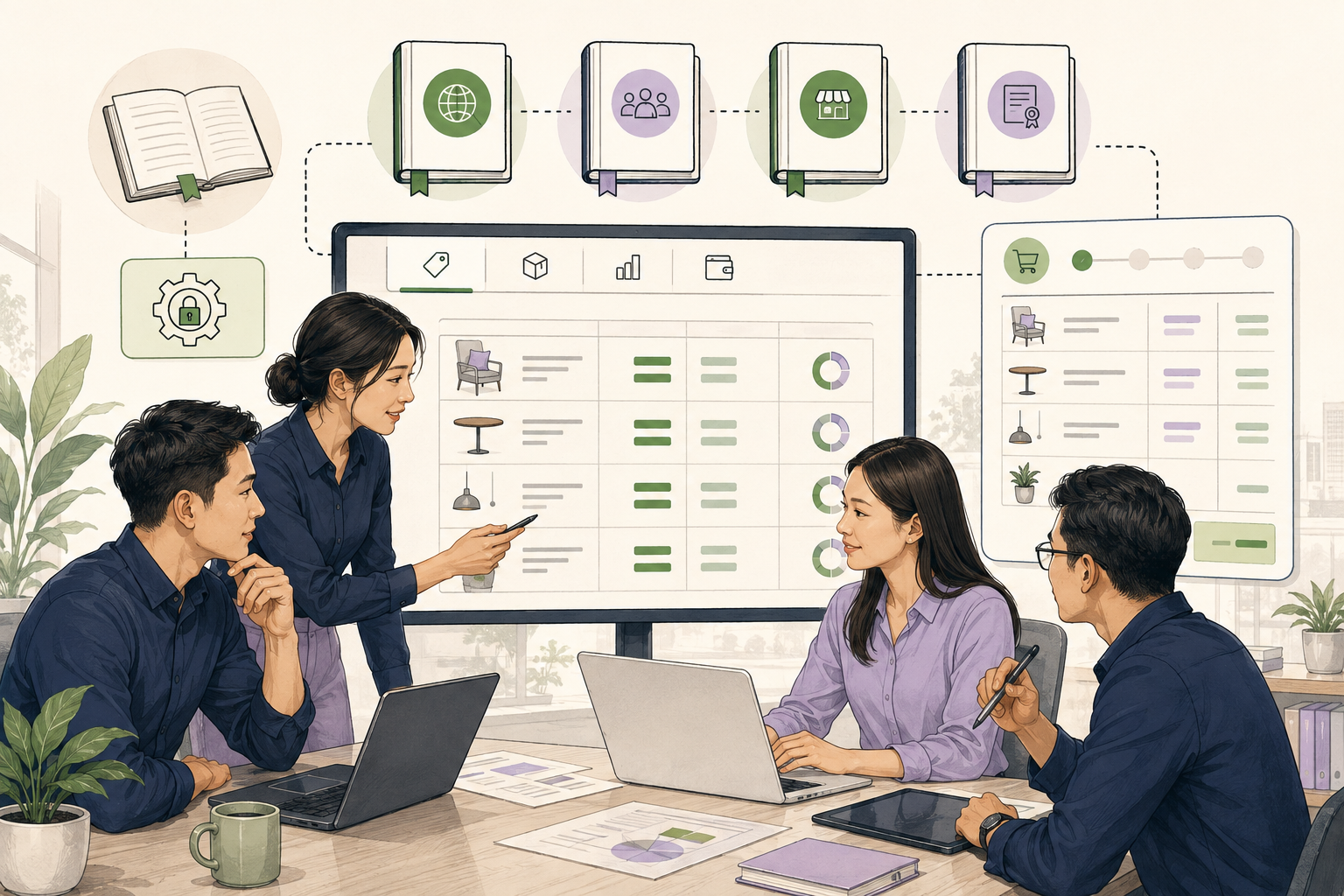 Editorial illustration explaining Price book in a B2B transaction