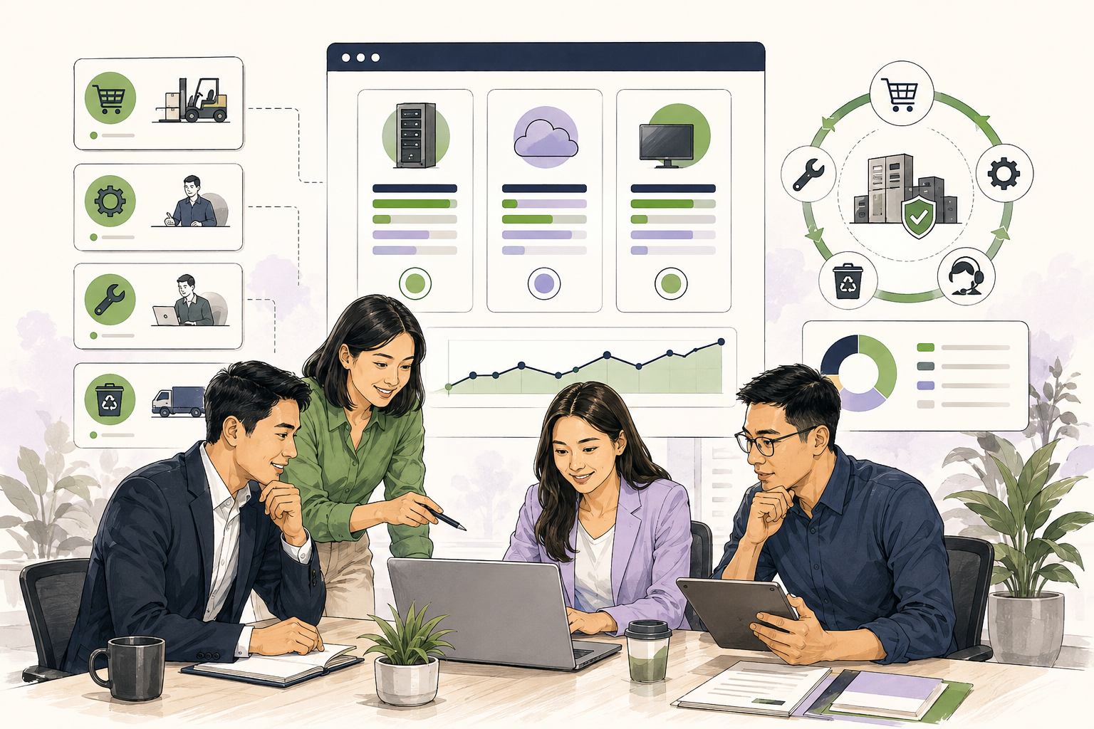 Editorial illustration explaining Total cost of ownership (TCO) in a B2B transaction